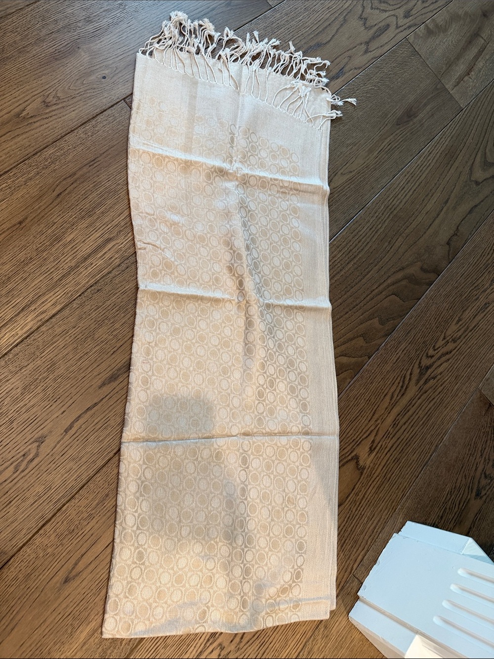 Light Beige Fringed Scarf